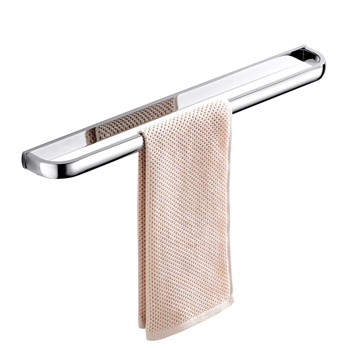 Flybath Towel Rail Bar Single Layer Brass Towel Holder Rack Wall Mounted Polished Chrome, 57 cm / 22 Inch