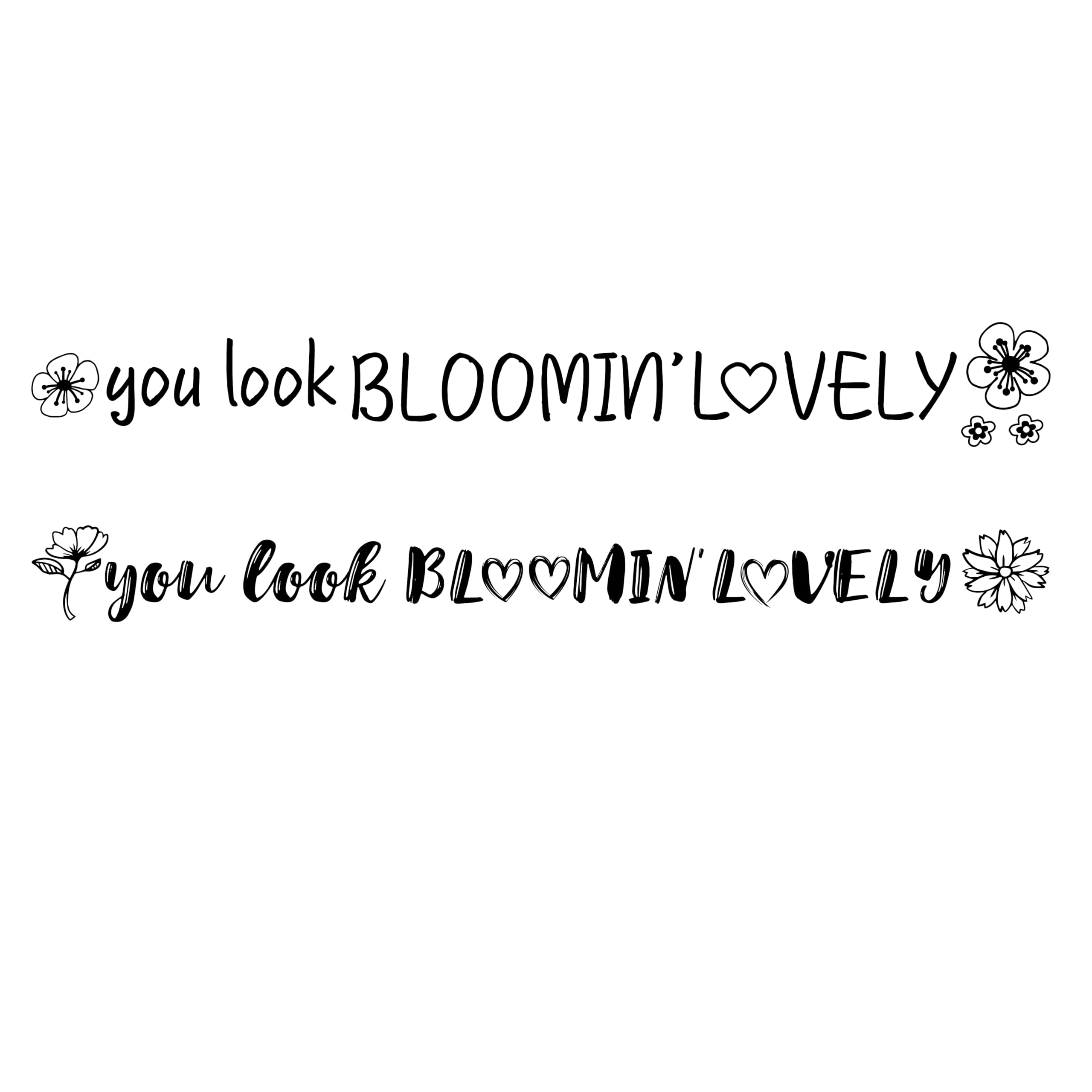 PLIGREAT 2 Sheets Motivational Mirror Sticker Decals, Warm Quotes, Vinyl Material, Typographic Style, Wall, Window, Furniture, Car Surfaces