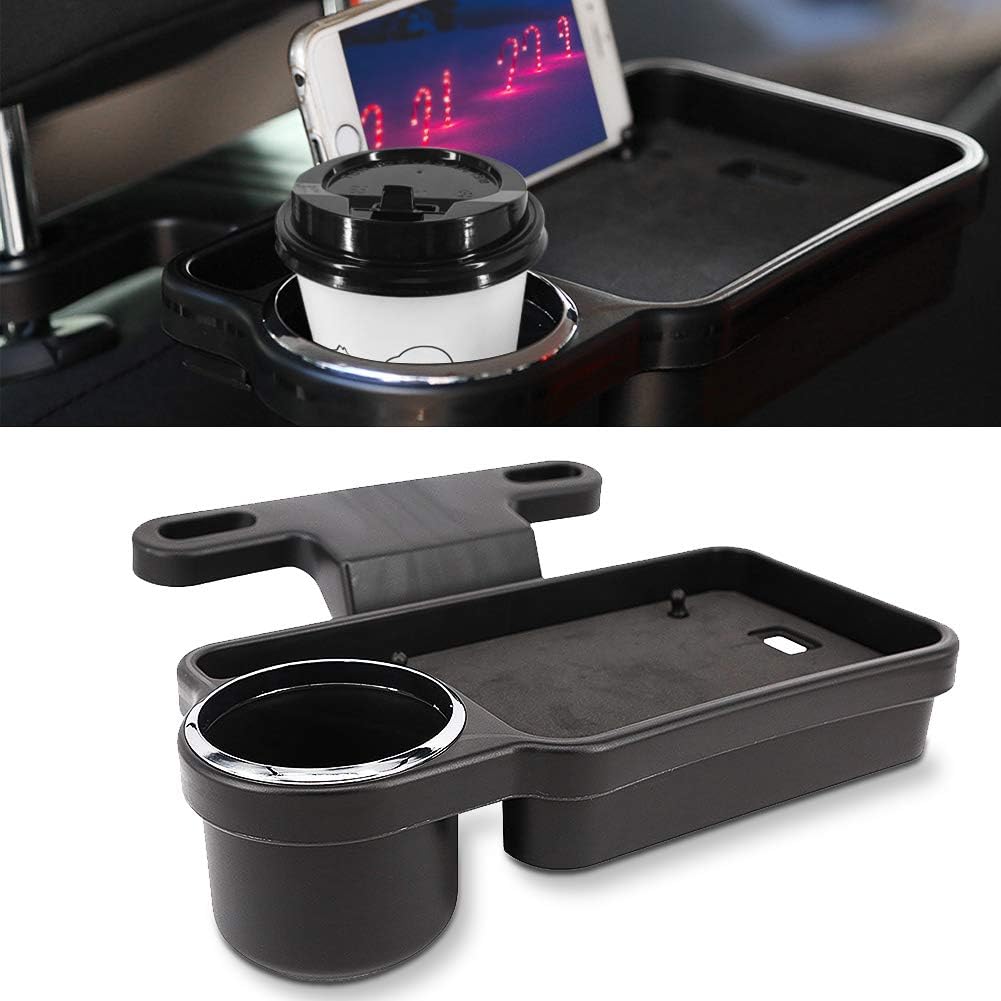 YnGia Car Food Snack Foldable Tray Table with Cup Drink Holder, Multifunctional Back Seat Kids Drink Meal Tray for Car