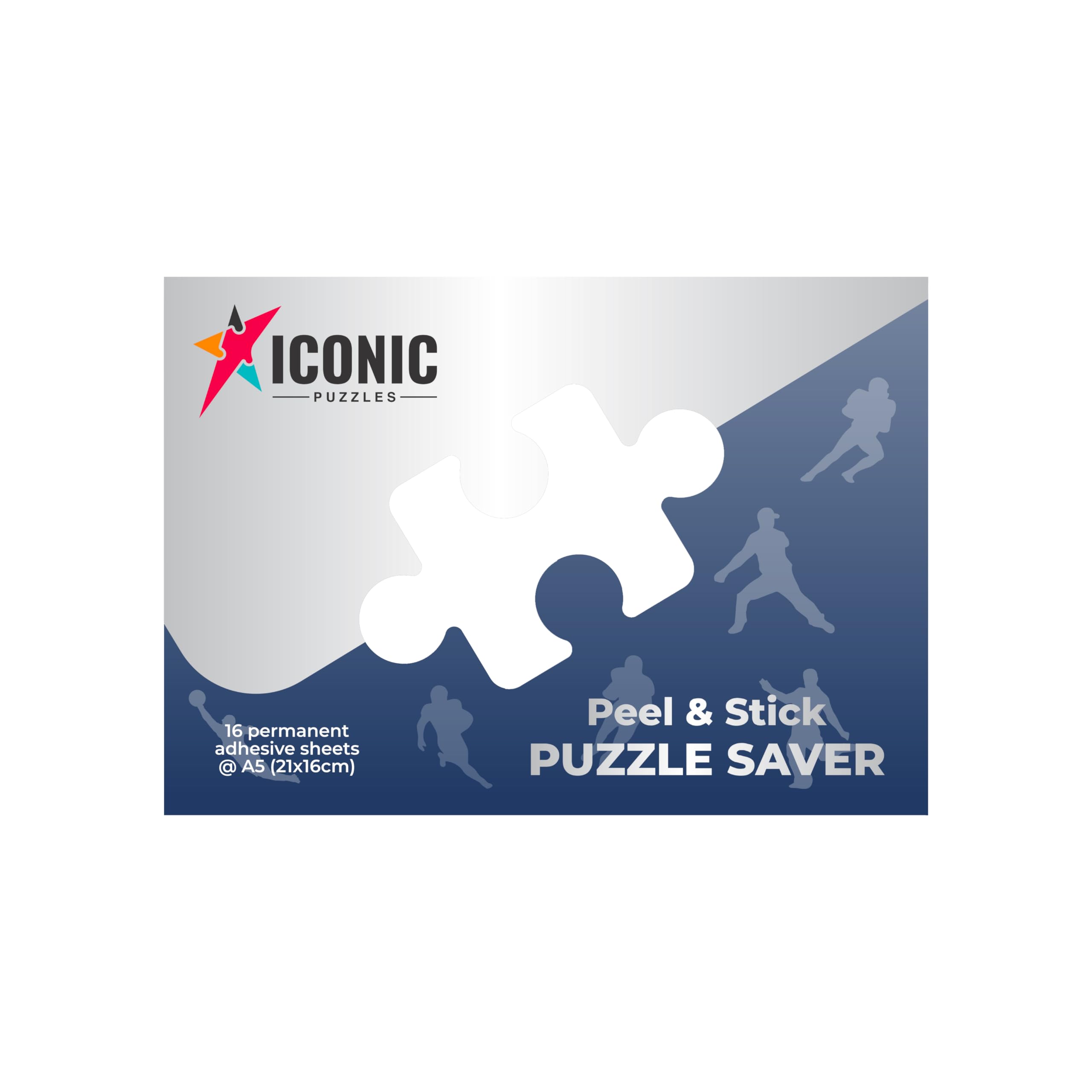 Iconic Puzzles Unisex Hang Without Making Holes The Wall, Frame, Quick And Easy Set For Mounting, Blue