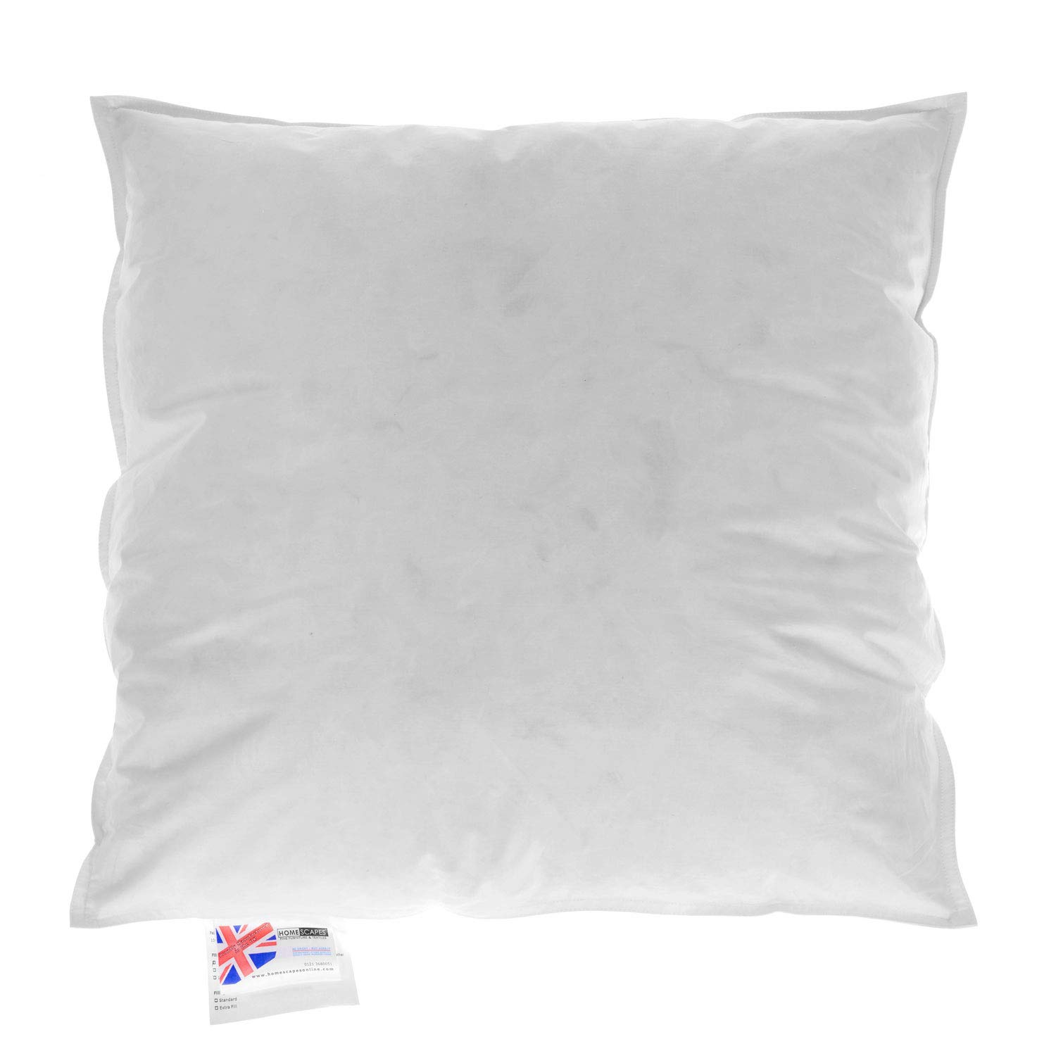 HOMESCAPESGoose Feather and Down Cushion Pad 30 x 30 cm (12” x 12”) Inner Insert Filler with 100% Cotton Down Proof Cover Hypoallergenic RDS Certified Machine WashableOEKO-TEX STANDARD 100