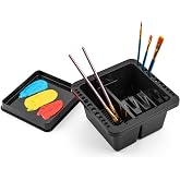 MyLifeUNIT Paint Brush Cleaner, Paint Brush Holder and Organizers for Acrylic, Watercolor, and Water-Based Paints (Black)
