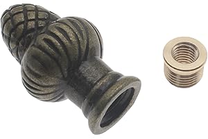 HAJXZH 1 Pcs Lamp Finial Cap Knob Solid Lamp Shade Decoration Retro Lamp Finial Decoration with Dual-Thread for Lamp Shade Holder Harp Tops (Bronze)