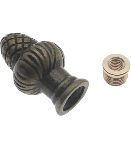 Uxcell Bronze Lamp Shade Finial – Dual Thread 1/4-27 & 1/8 IP, 1-3/8 Inch High, Decorative Cap Knob For Lamps (2 Pack)