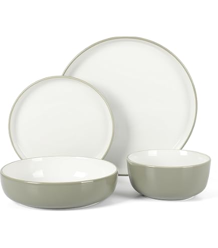 Amazon.com | Sur La Table White Porcelain Dinnerware Set – 16