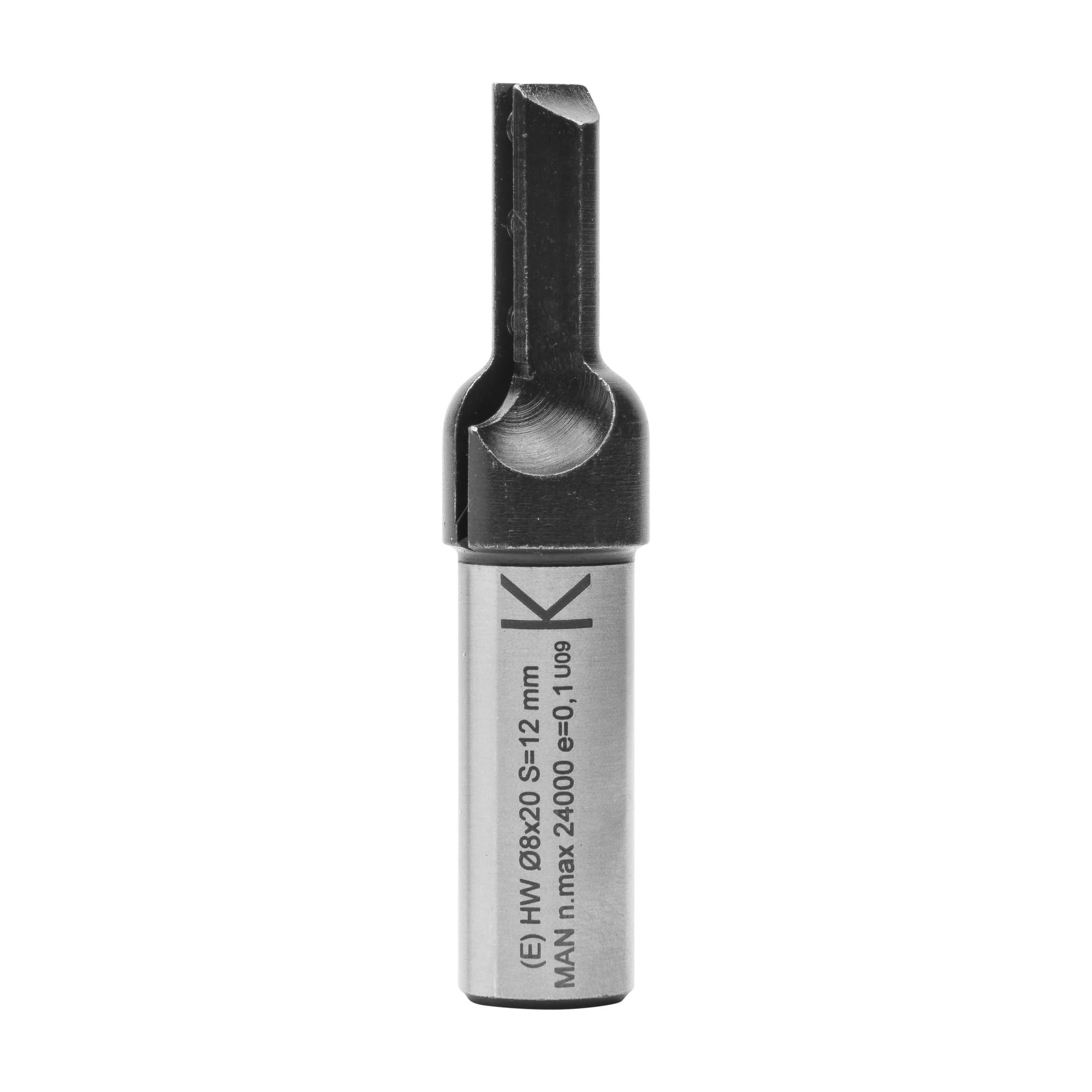 ENT 20080 Reversible Knives - Straight Cutter TC Shank (S) 12 mm, Diameter (D) 8 mm, NL 20 mm, Z1, GL 63 mm