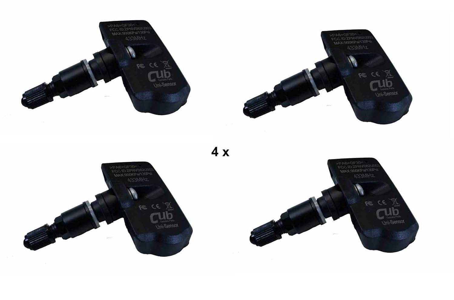 4x schwarzer CUB 861029 Reifendrucksensor RDKS programmiert (mit ...