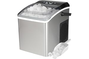 Koolatron Countertop Ice Maker – Machine à glaçons Domestique, Nugget Ice Maker Makes 9 Pebble in 6 Mins, Portable Self‑Clean