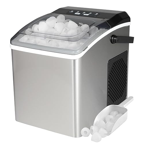 Koolatron Ice Maker Machine 12KG Counter Top Large Small Size Nugget Ice Maker 9 Ice Cubes in 6 Minutes Ice Machines for Bar Party Home Office Ice Crusher Self-Cleaning Grey