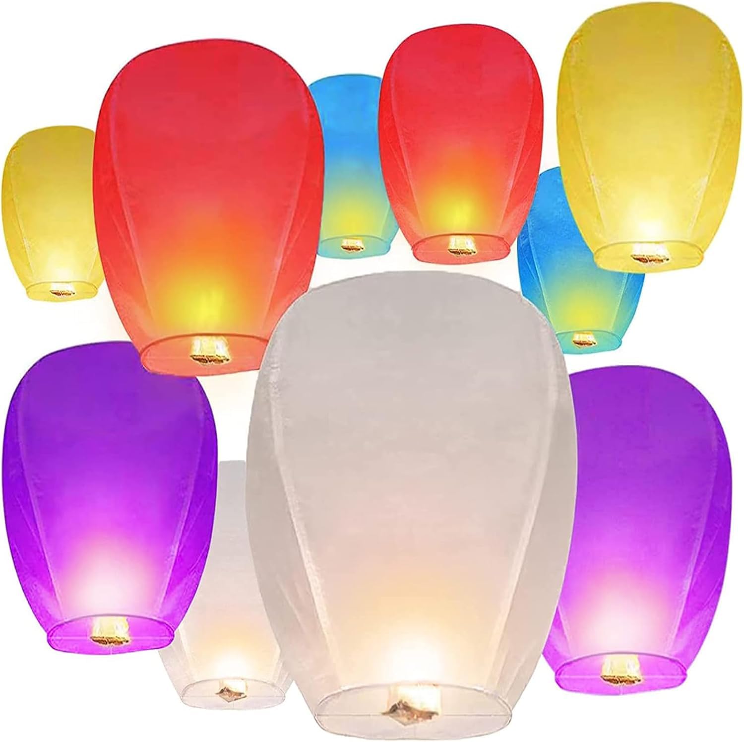 Photo 1 of 12Pcs Colorful Paper Lanterns with Marker Pen Decorative for Family Celebrations, Weddings & Party Decor