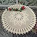 kilofly Handmade Crochet Cotton Lace Table Sofa Doily, Waterlily, Beige, 22 inch
