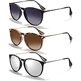 CHBP Sunglasses Womens Men Polarized UV Protection Trendy Vintage Retro Round Mirrored Lens Sunglasses For Women