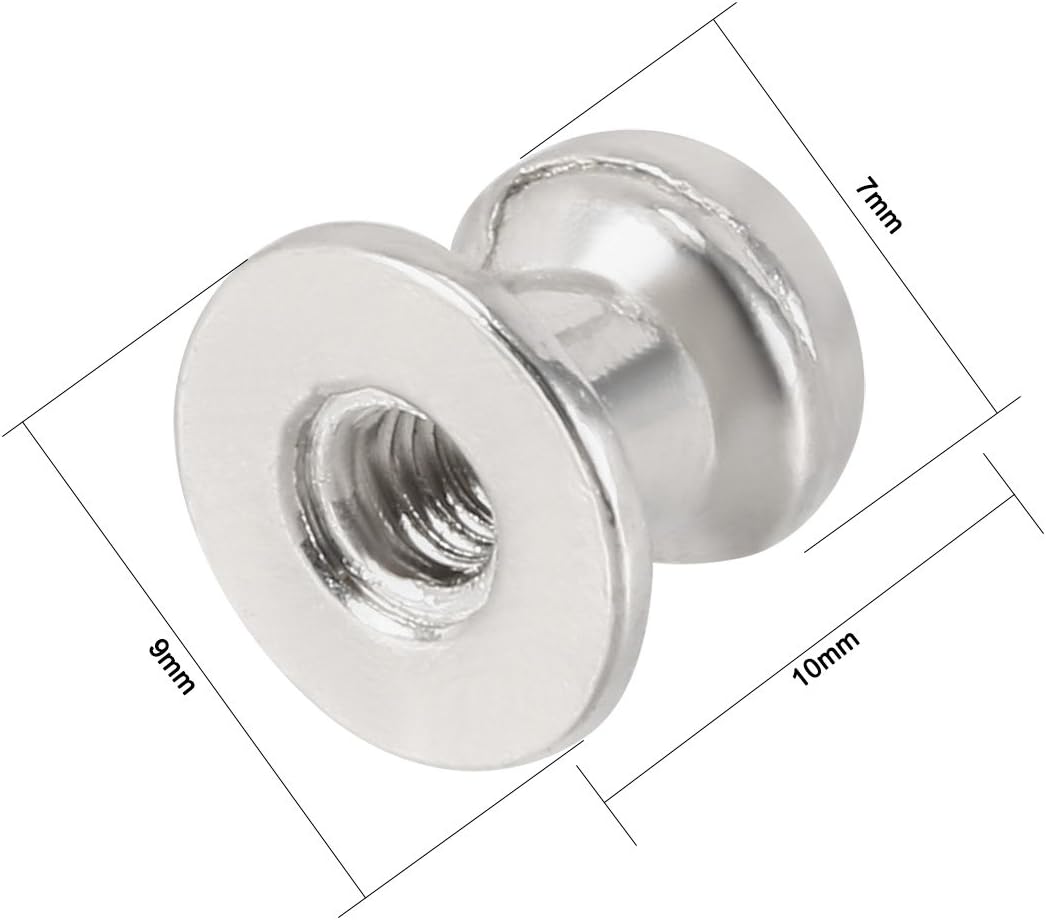 Sourcingmap 9mmx9mm Gift Box Single Hole Round Knobs Pull Handles Silver Tone 5pcs, 9mmx9mm, 5 Pack - Image 3