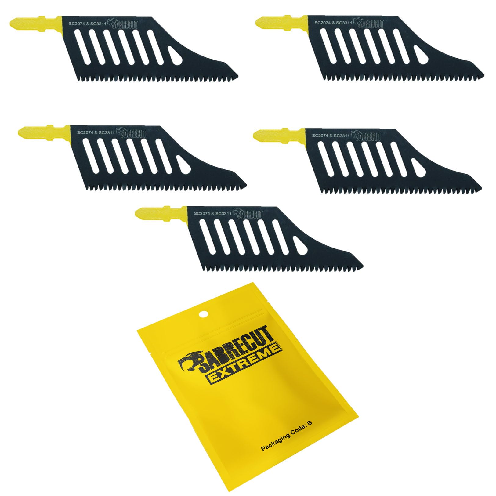 5 x SabreCut JSSC2074_5 T Shank HCS Wood Flush Cutting DT2074 Jigsaw Blades