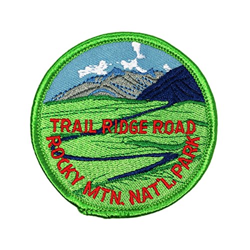 Trail Ridge Road Patch Rocky Mountain Travel Badge Embroidered Iron On Applique