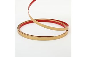 TAAIZAU Matte Gold Peel and Stick Wall & Molding Trim, Flexible DIY Strip for Mirror, Floor, Cabinet, Ceiling, Tile Edge (16.4 ft x 0.8 inch)