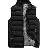 XinYangNi Mens Puffer Vest Quilted Outerwear Winter Warm Down Puffy Vests Lightweight Casual Padded Jacket