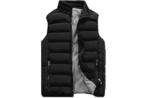 XinYangNi Mens Puffer Vest Quilted Outerwear Winter Warm Down Puffy Vests Lightweight Casual Padded Jacket