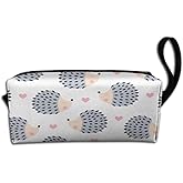 Cute Hedgehog pattern Makeup Bag Adorable Travel Cosmetic Toiletry Organizer Case for Women