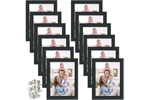 Giftgarden 5x7 Picture Frame Black 5 x 7 Photo Frames Bulk for Wall or Tabletop, 12 Pack