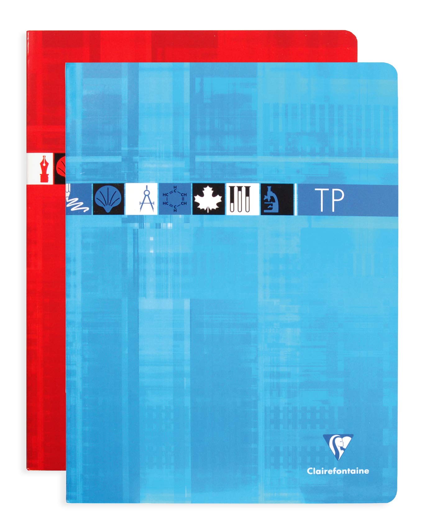 Clairefontaine 3378C A Stapled Practical Work Notebook - 24x32 cm - 64 Pages Small Squares 90 g and Plain White 125 g - Cover Laminated Card - Random Colour