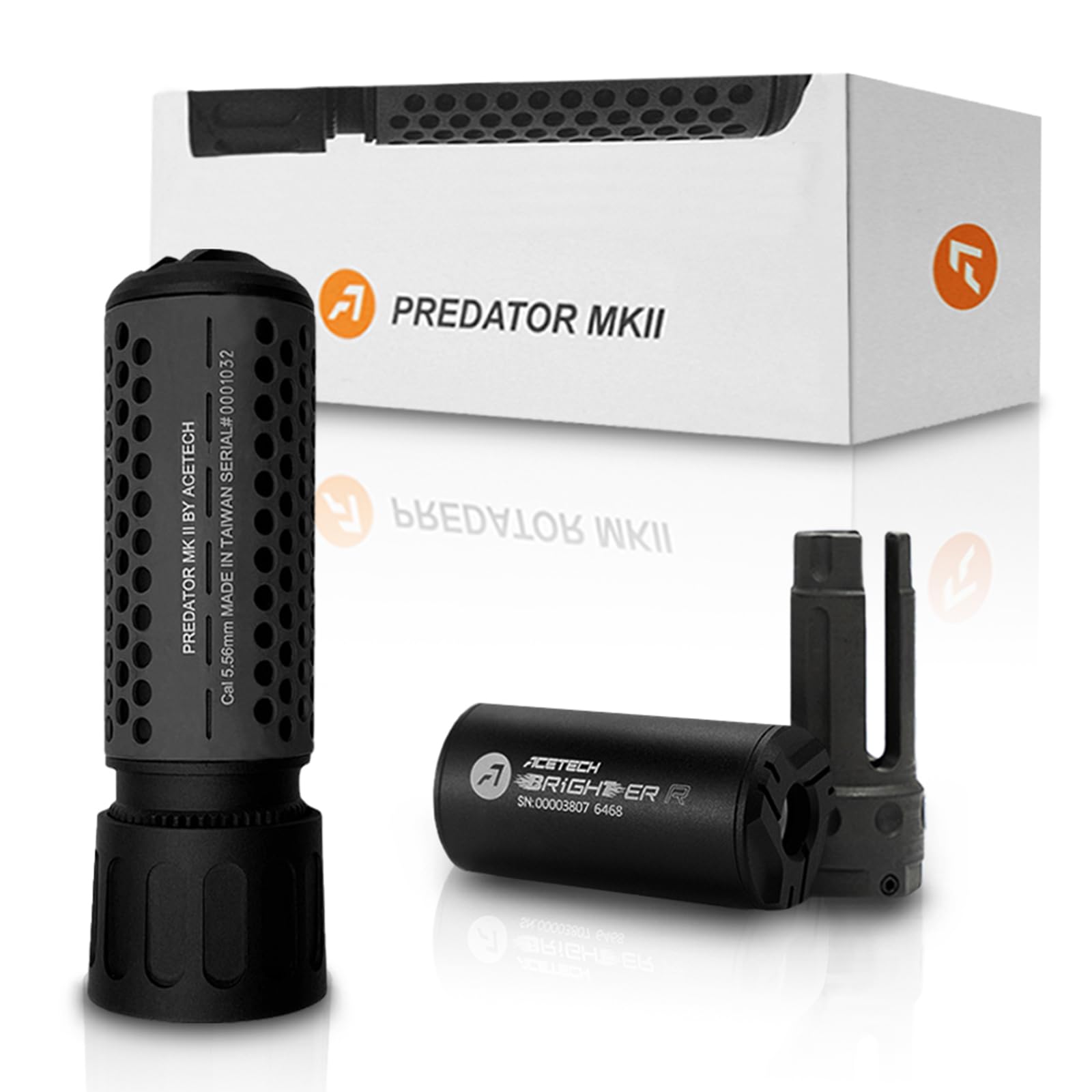 ACETECH Airsoft Riffle Tracer Unit Predator MK Series with Bifrost/Blaster/Brighter C Module Glow in The Dark BBS LED Flare/RGB/Beam Lighting Effect (MKII BrighterR - Black)