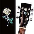 PLIGREAT 2 Pcs Guitar Head Stickers, Guitar Headstock Decals, Removable Rose Stickers for Acoustic Guitars Electric Guitars Bass Decor Guitar Board Decals DIY Musical Instruments Decorations