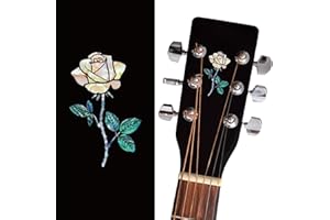PLIGREAT 2 Pcs Guitar Head Stickers, Guitar Headstock Decals, Removable Rose Stickers for Acoustic Guitars Electric Guitars Bass Decor Guitar Board Decals DIY Musical Instruments Decorations