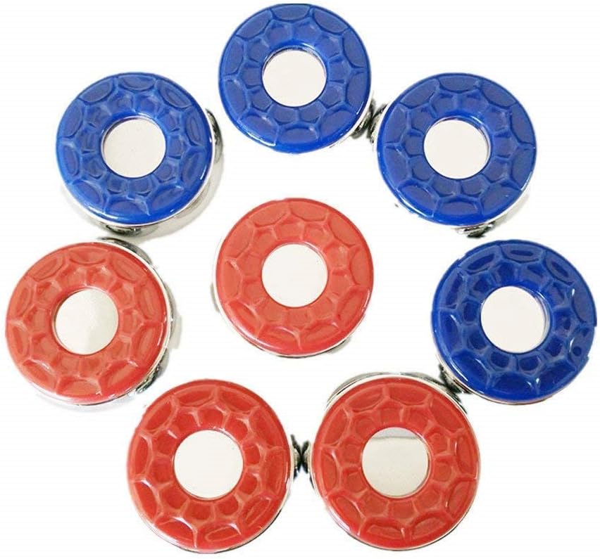 YiHao Shuffleboard Pucks Weight Indoor Shuffle Board Set, Set of 8, Blue & Dark Cherry Finish