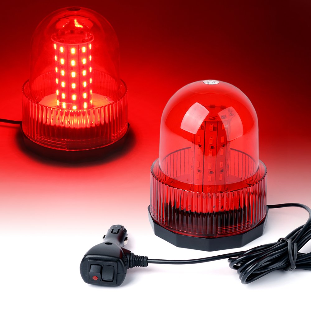 Xprite Super Bright Red Rotating Revolving LED Beacon Strobe Light，with
