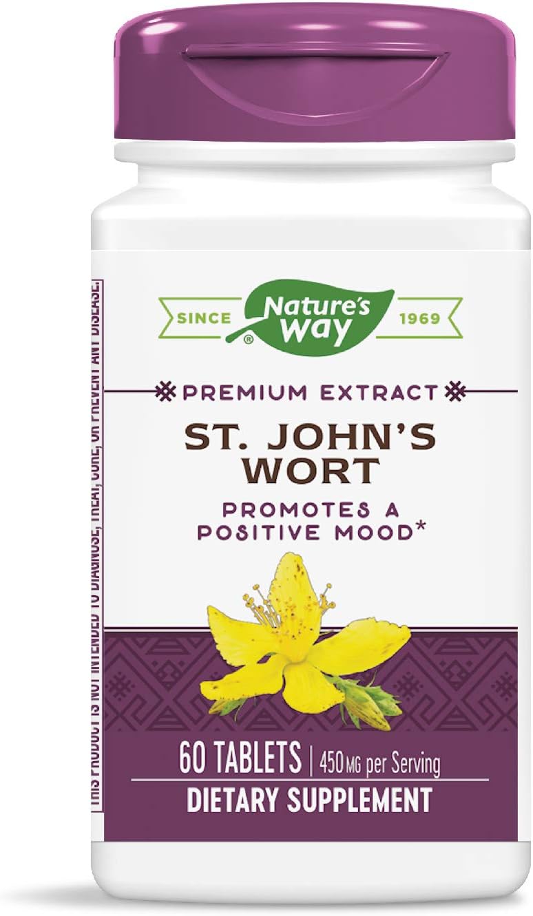 Nature's Way St. John's Wort Standardized Extract Mood Support, 450 mg per Serving, 60 Count (Packaging May Vary): Health & Personal Care