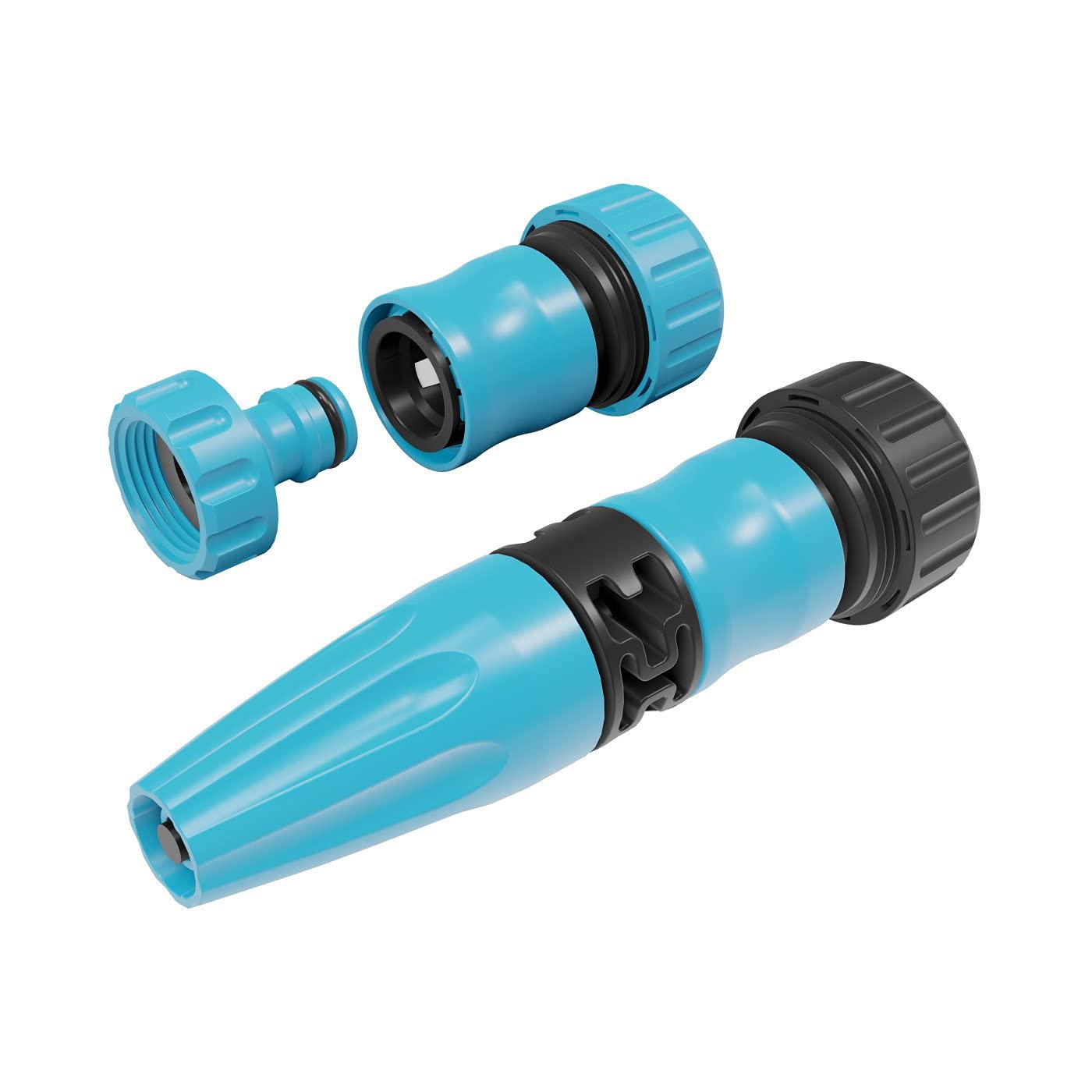 Cellfast Adjustable Hose Nozzle Set BASIC 3/4", includes 2 Hose Quick Connectors and Tap Connector, ABS material, 50-505