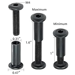 Xrfoiniu 100 Sets Nut and Bolt Set - M6x25mm Black