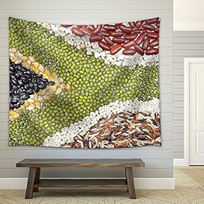 Africa Flag Food on White Background - Fabric Wall Tapestry Home Decor - 51x60 inches