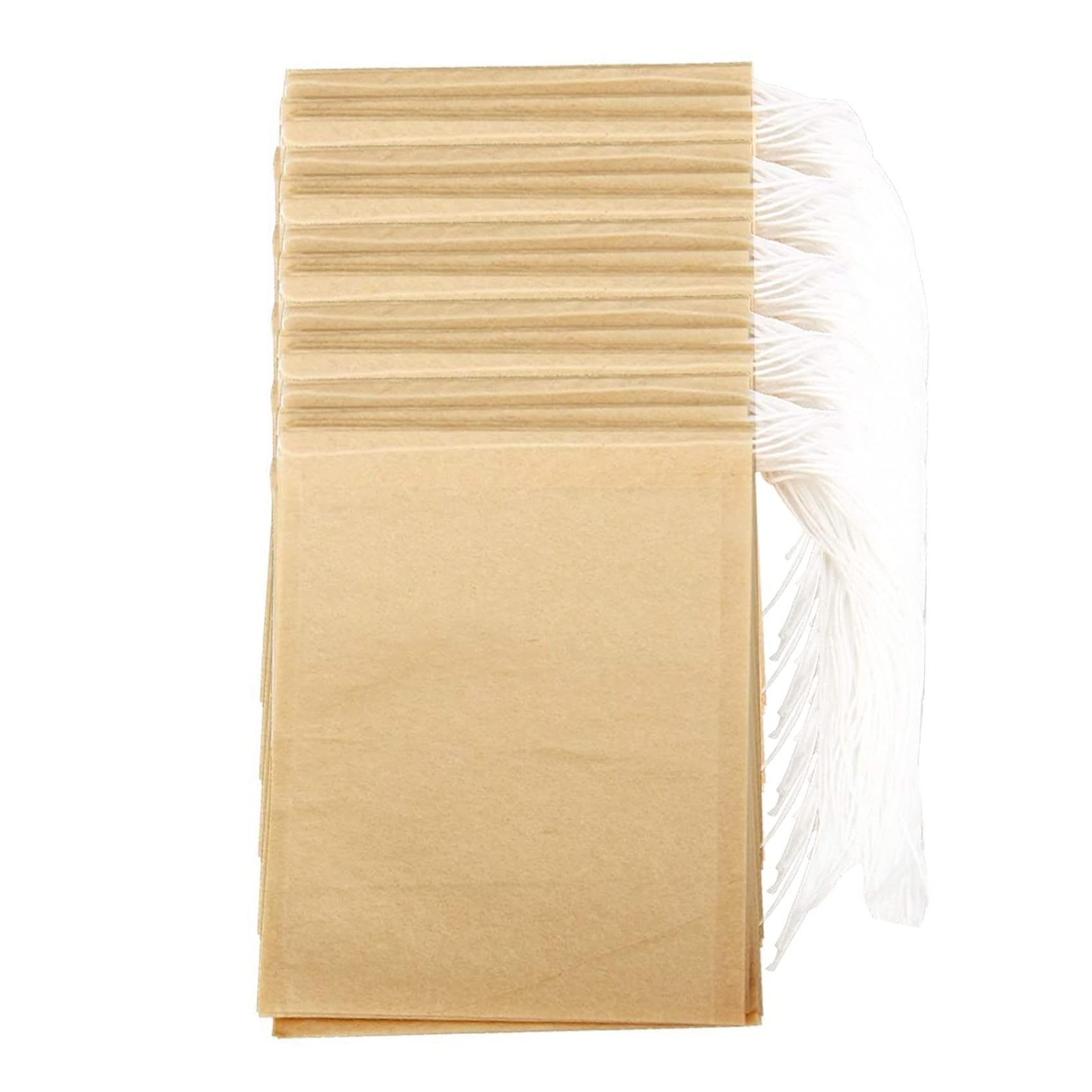 Qndanoan 300PCS Tea Filter Bags, Disposable Paper Tea Bag with Drawstring Safe Strong Penetration Unbleached Paper for Loose Leaf Tea and Coffee
