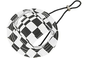 HDKUW Dog Bucket Hats, Dog Round Cap with Ear Hole, Adjustable Outdoor Travel Sun Protection Sport Hat for Cat Small Medium Dogs Black Checkered M