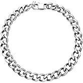 U7 Chunky Cuban Link Chain for Women, Stainless Steel Chain Necklace, Dainty 14K Gold/Silver Thick Trendy Punk Hip Hop Cuban Chain, 12mm/16mm/20mm