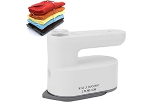 Portable Cordless Steam Iron,Fast Heat Up Handheld Travel Iron,Battery Powered Cordless Iron with Carrying Bag for Travel Hom