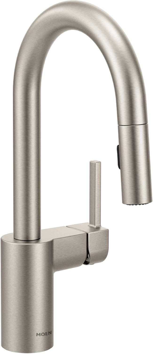 Moen 5965BG Align One-Handle Pulldown Bar Faucet with Power Clean featuring Reflex, Brushed Gold - - 
