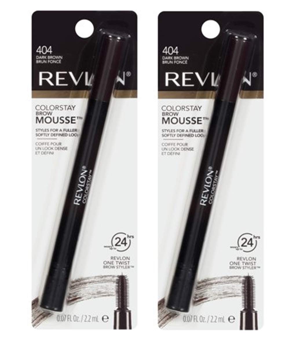 Pack of 2 Revlon Colorstay Brow Mousse, Dark Brown (404)