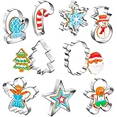 Christmas Cookie Cutters Set of 9 Pieces, Wmtidene Cookie Cutters Shapes for Winter Holiday, Metal Cookie Cutters includes Ch