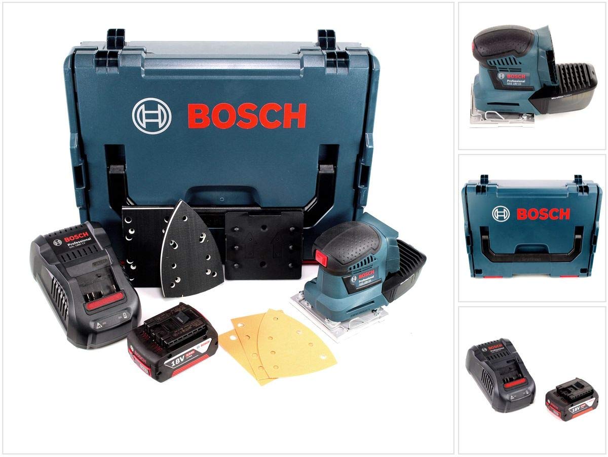 Bosch Professional GSS 18 V 10 Orbital Sander in L-Boxx + 1 GBA 5.0 Ah Battery + Gal 1880 Fast Battery Charger