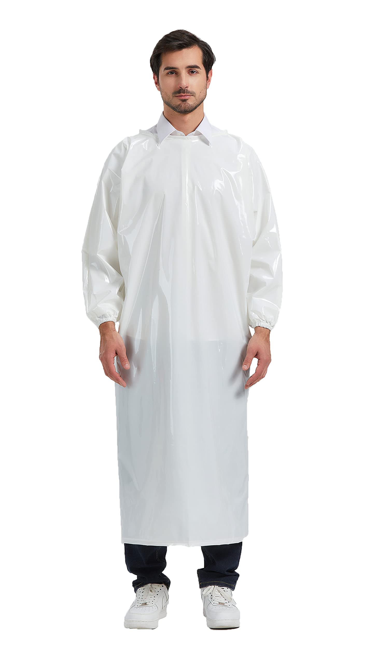 Nanxson Long-sleeved Waterproof Apron TPU Kitchen Apron for Pet Grooming Dishwashing Cooking