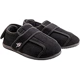 Happy Touch Men's 80-D Memory Foam Adjustable Wide Diabetic Slippers for Swollen Feet, Edema, Arthritis, Elderly Indoor/Outdoor