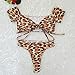 PRETTYGARDEN Women's Two Pieces Leopard Print Knot Front Crop Off-Shoulder High Cut Bandeau Bikini Sets Bathing Suit