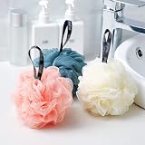 Omenluck 2pcs Bath Loofah Sponge Mesh Puff Shower Ball Scrubber Lather Cleanse view 3