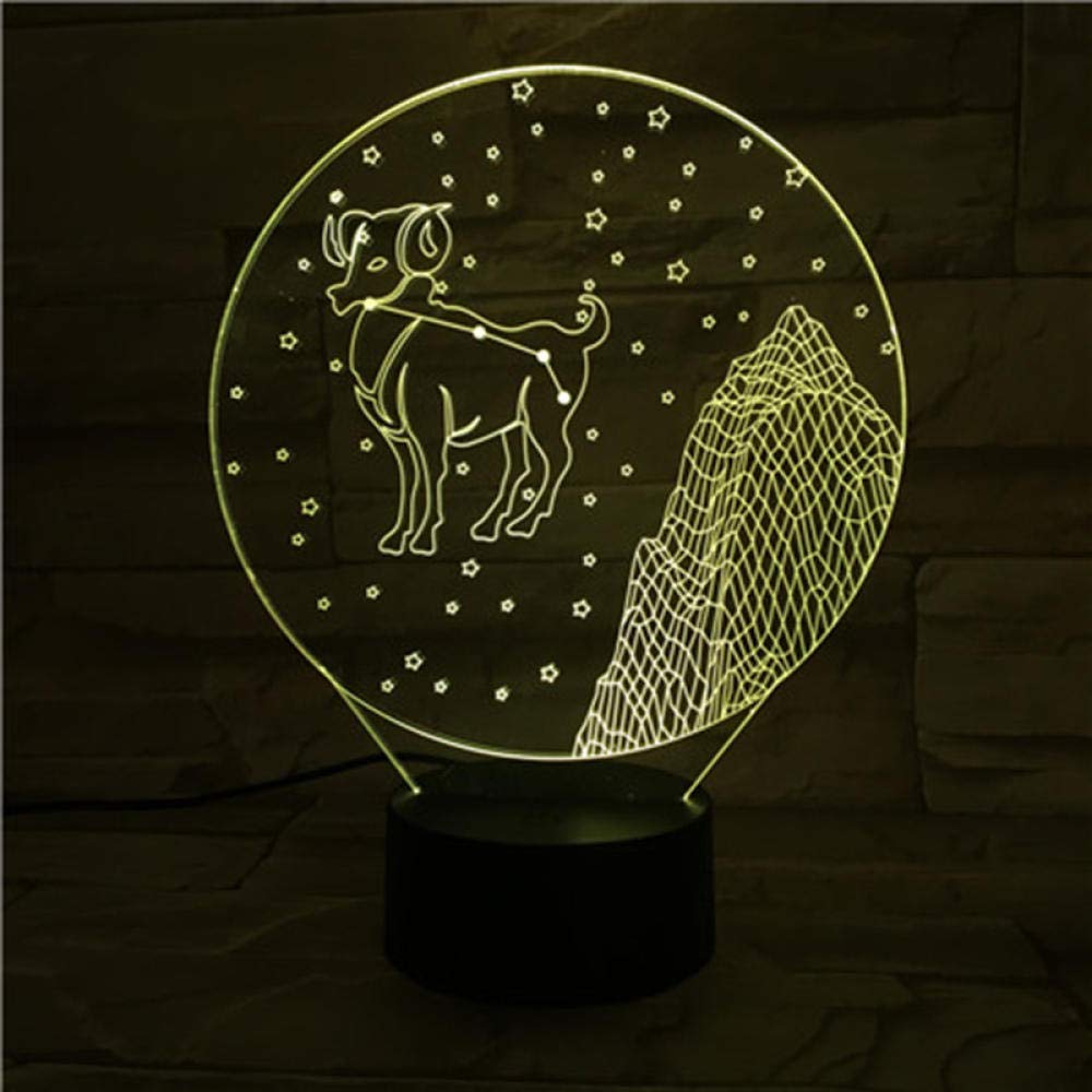 3D led Lamps nightlights Room Decoration Unique Gift Aries