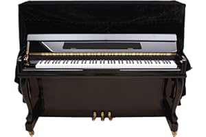 Jelquix Piano Dust Cover Soft Pleuche Upright Full Protection for Instruments Decoration Bedroom (Black)