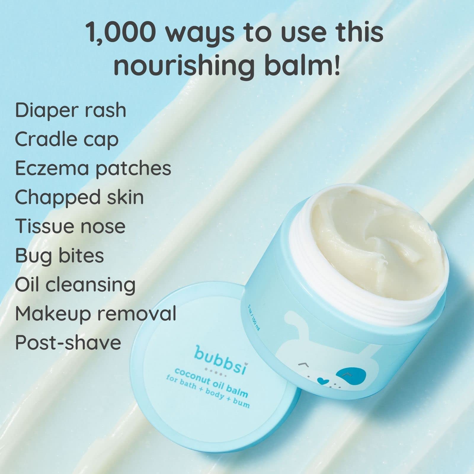 Bubbsi Newborn Starter Set | Coconut Oil Lotion, Shampoo & Body Wash and Oil Balm | Eczema, Dry Skin, Baby Acne, KP | Organic Coconut Oil, Shea Butter, Vitamin E | Light, Natural Scent