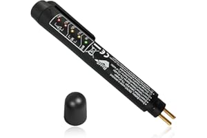 SHMZK Brake Fluid Liquid Tester Pen, Auto Brake Diagnostic Testing Tool with 5 LED Indicators, Brake Tester Pen Vehicle Analyzer for DOT3 DOT4 DOT5.1 Brake Fluid, Car Accessories